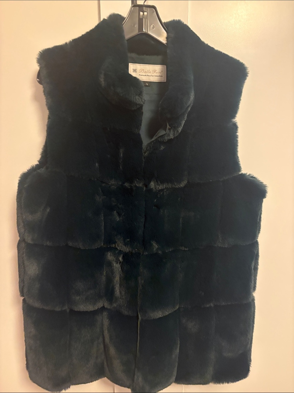 Belle Fare Faux Fur Vest in Dark Green